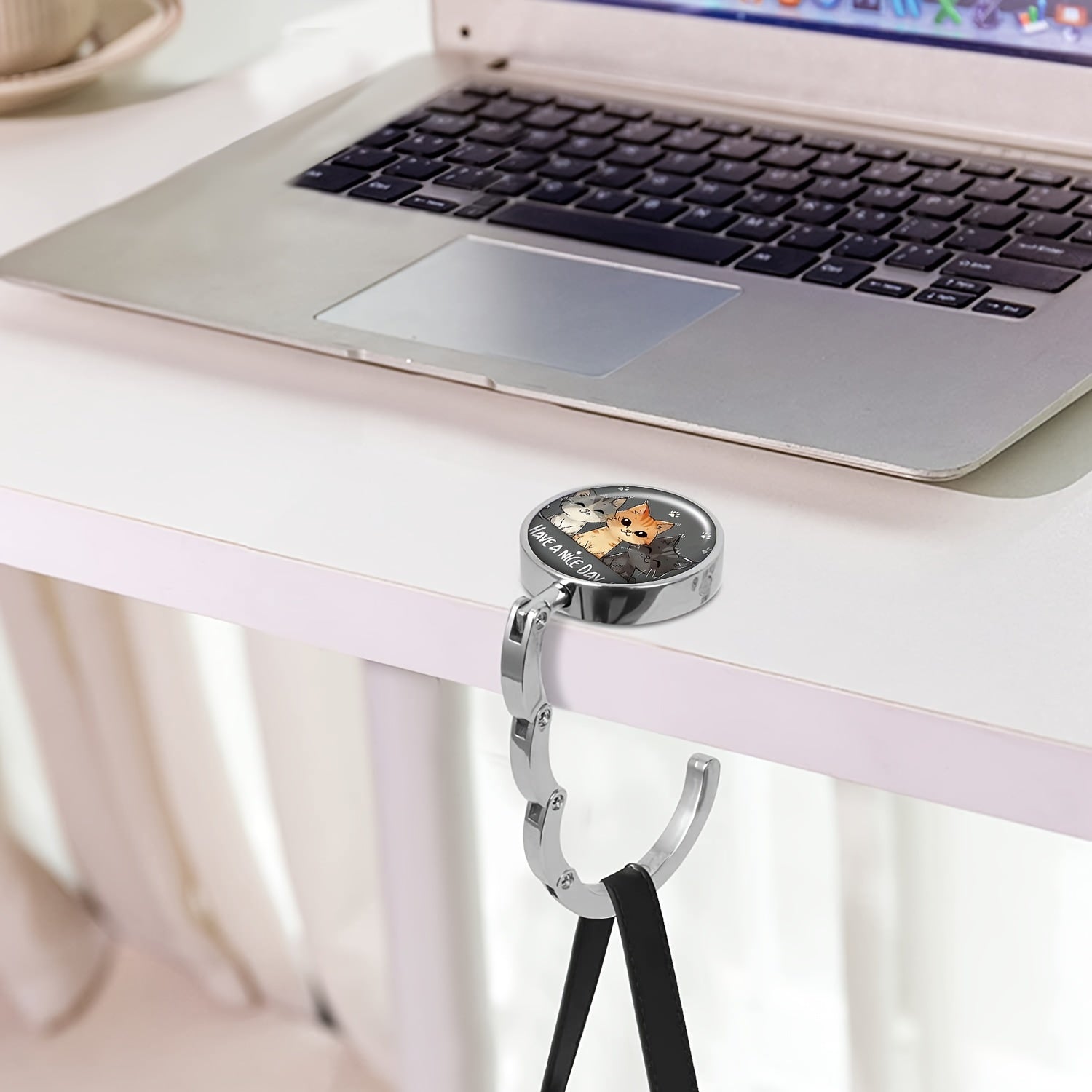 Kitten Design Purse Hanger Handbag Hook Travel Gift for Women Men