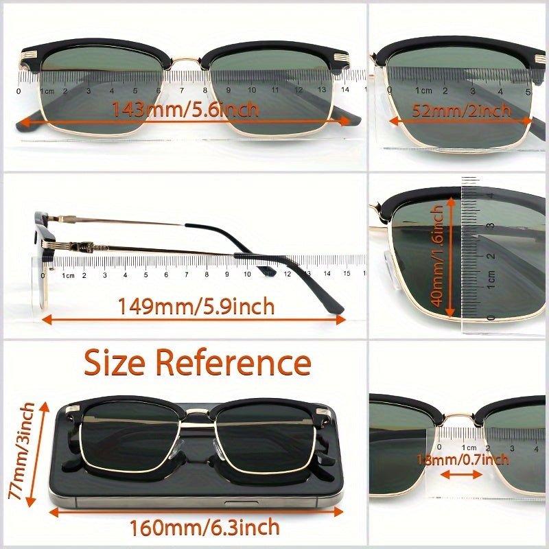 Men's Punk-Style Metal Glasses with Stylish Frame