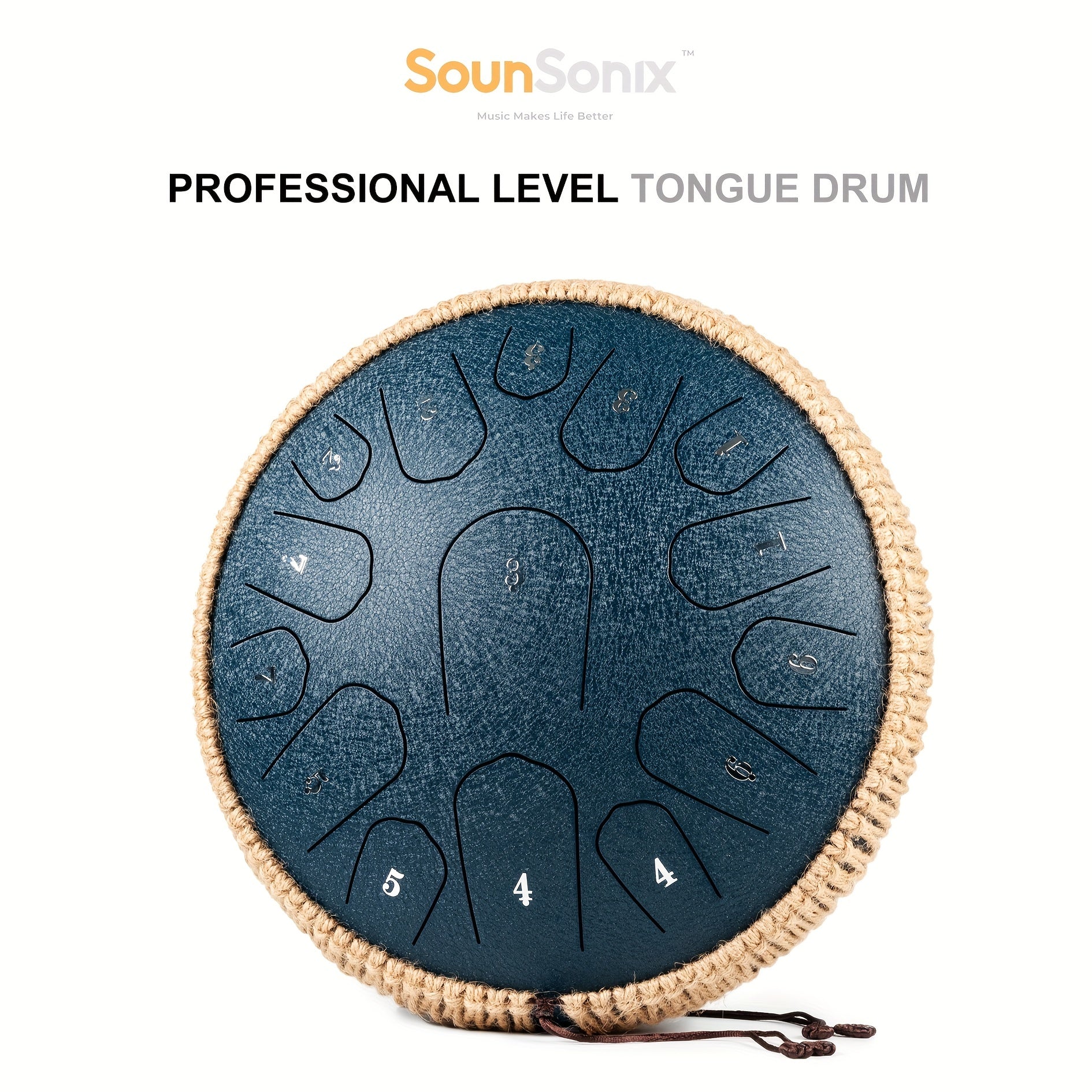 Steel Tongue Drum 33cm 15 Notes D Major Hand Pan with Mallets and Carry Bag