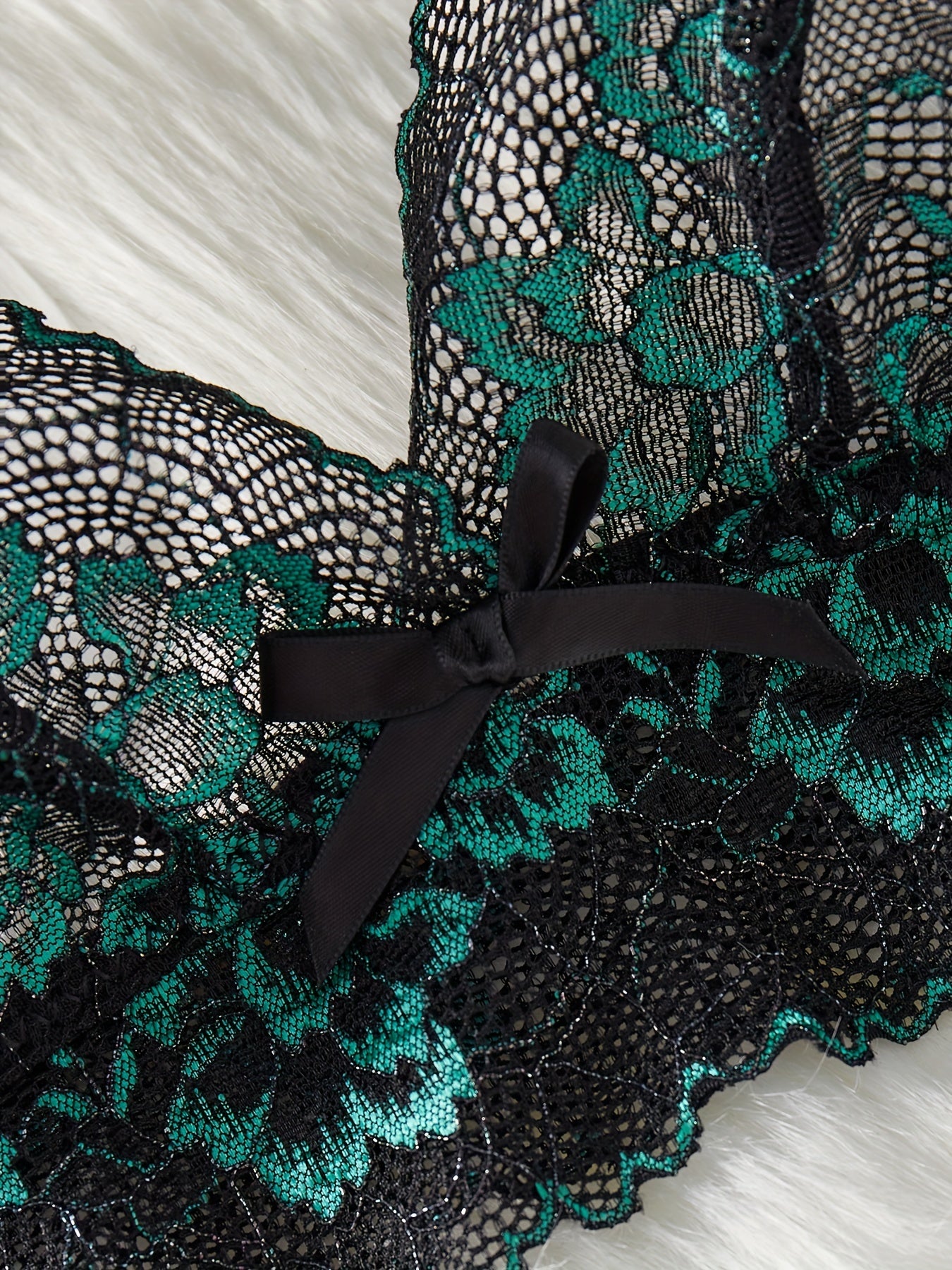 Women's Transparent Sexy Lingerie Set with Bra and Thong