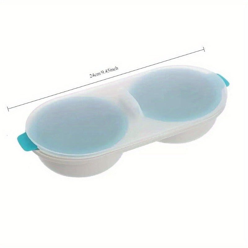 Dual Chamber Microwave Egg Poacher Non-Stick Plastic Kitchen Gadget