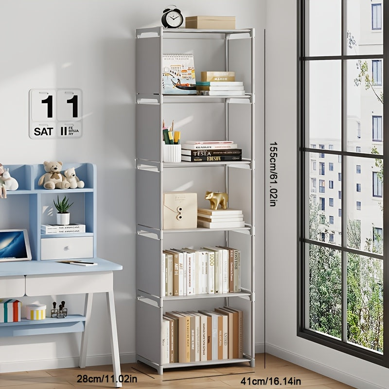 Металлическая книжная полка с несколькими уровнями и легкой сборкой в 5 цветах