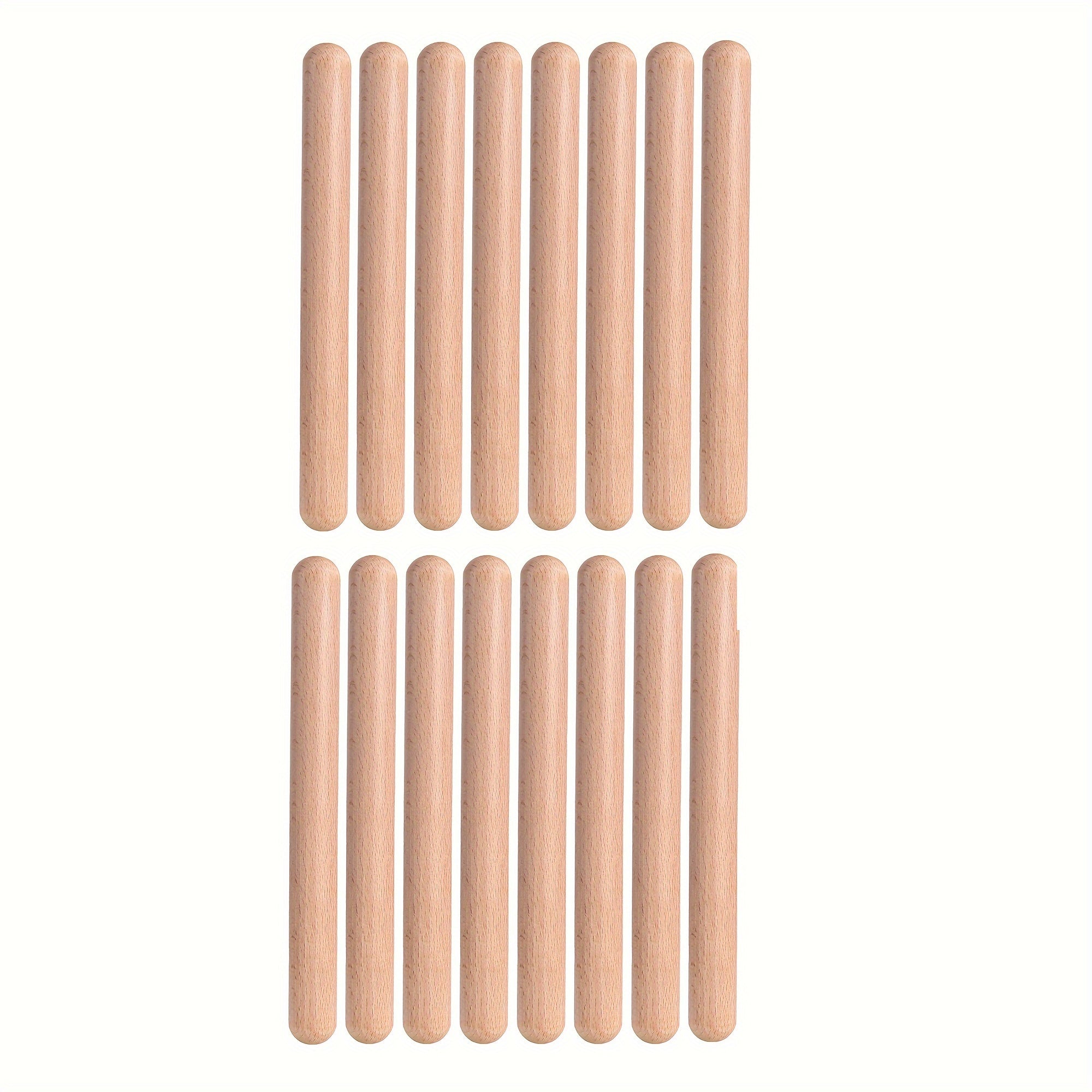 Wooden Claves Percussion Instruments Set 1/2/4/8 Pairs Natural Hardwood 20.32 cm