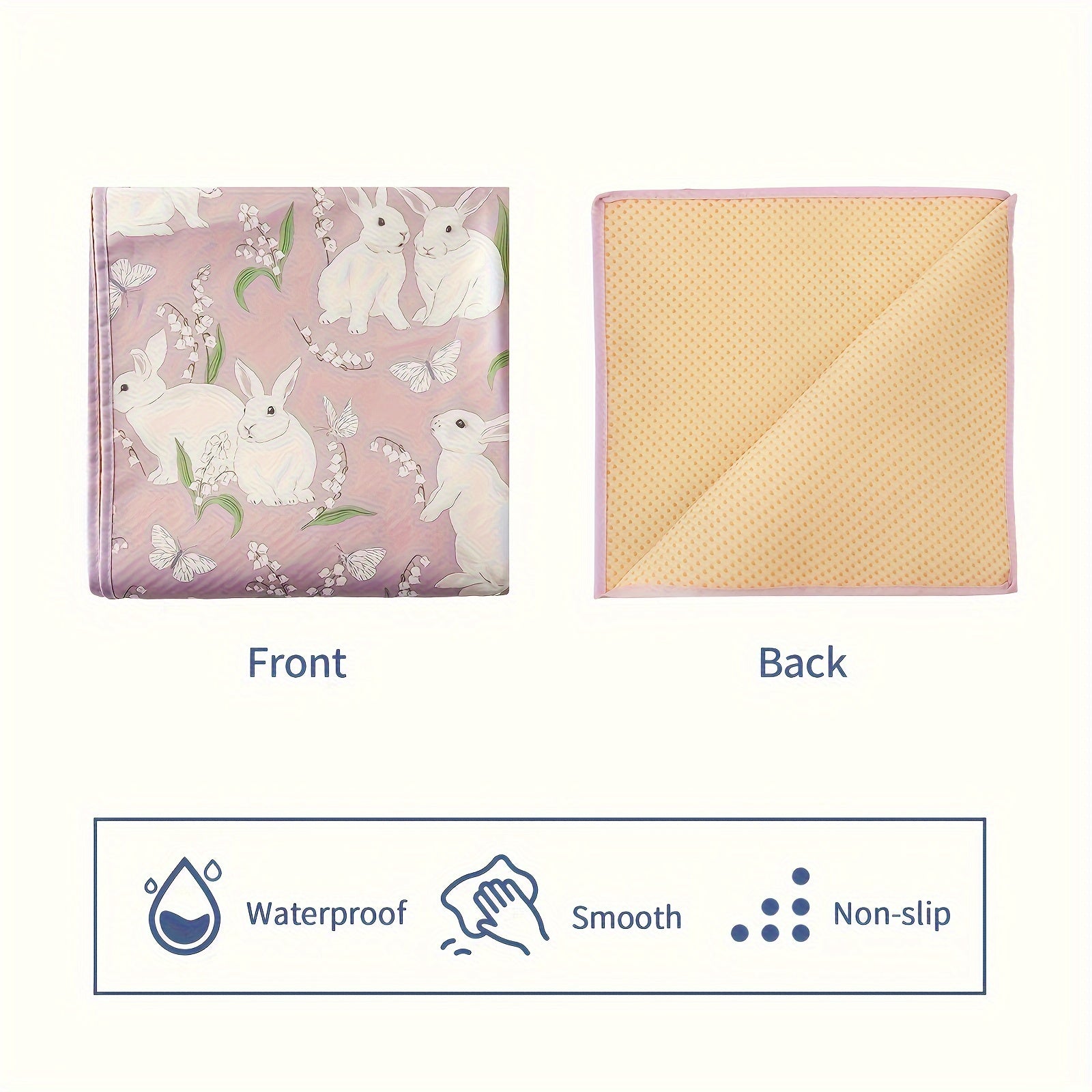 Waterproof Baby Floor Mat for Spills and Messes 43x43 Inches Non-Slip Washable Toddler Play Mat