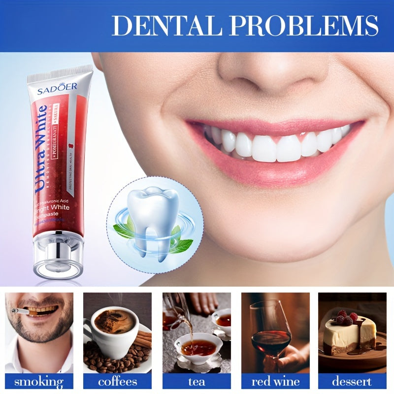 Whitening Toothpaste for Adults Floral Pomegranate Sakura Fresh Breath Fluoride-Free