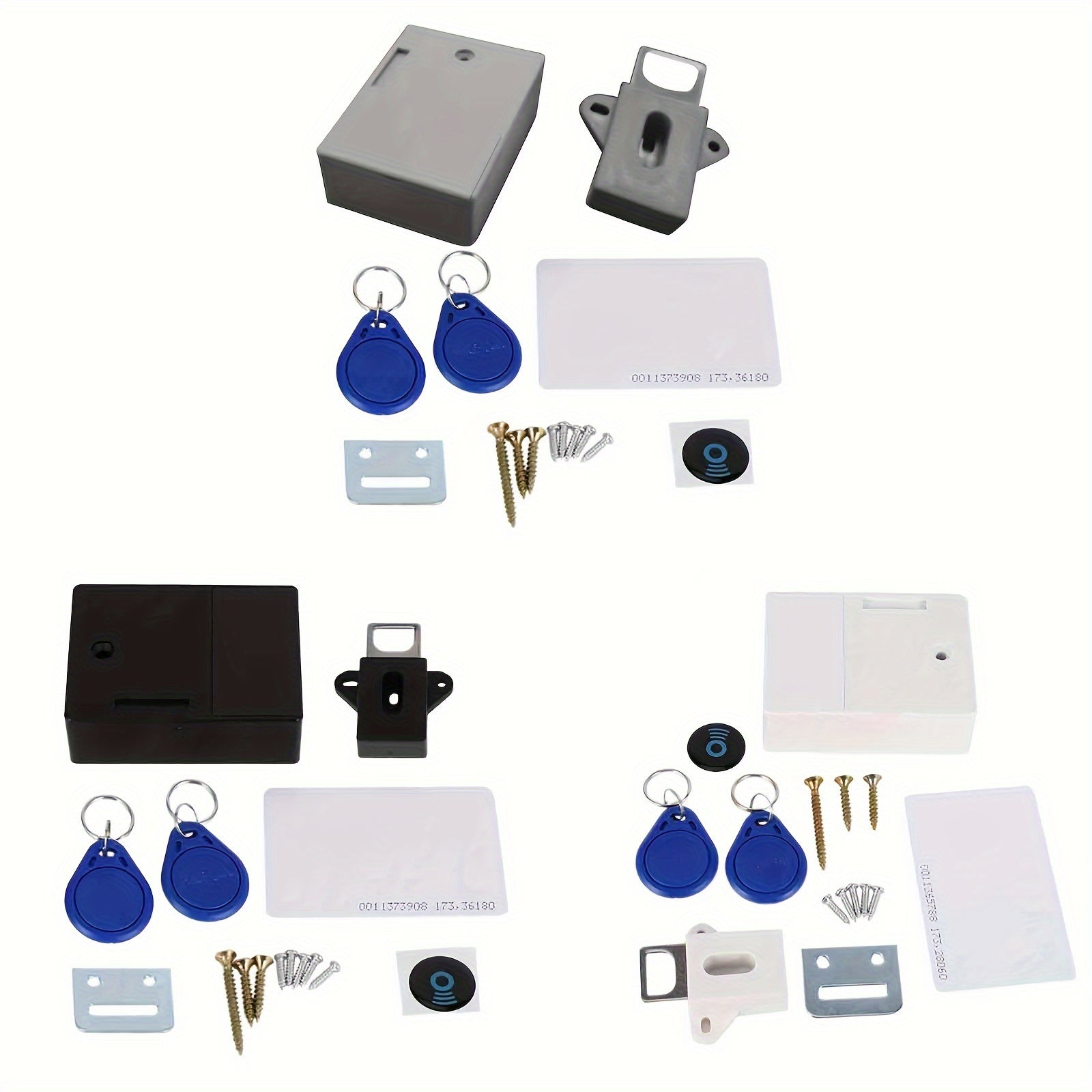 Electronic Cabinet Lock with Card and Keychains, Battery Powered, ABS Material