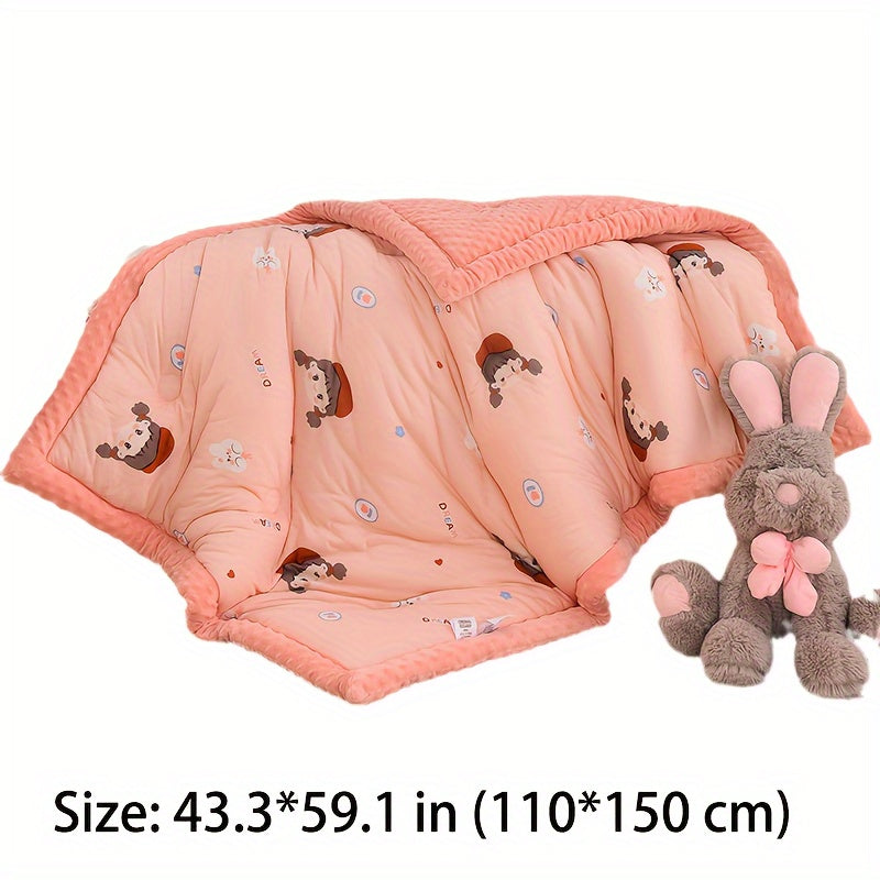 Kids Reversible Dinosaur Sleeping Bag Soft Velvet White with Colorful Patterns