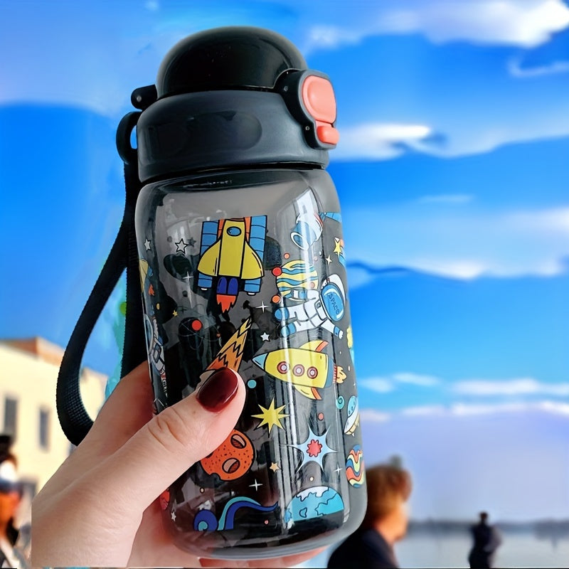 2 Pack 20oz Thermal Transfer Water Bottles with Cartoon Pattern and Handles for Home and Outdoor
