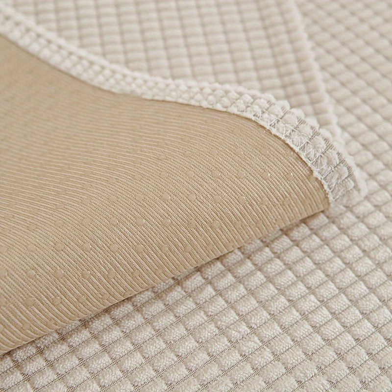 Water-Resistant Velvet Sofa Cover for 1-4 Seat L-Shaped Sofas Pet-Friendly Non-Slip Machine Washable Gray Textured Fabric