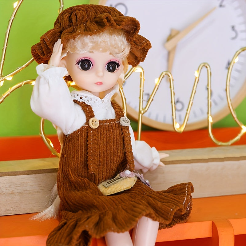 29.97cm Fashion Doll Set with Pink White Outfits for Girls Durable ABS Resin