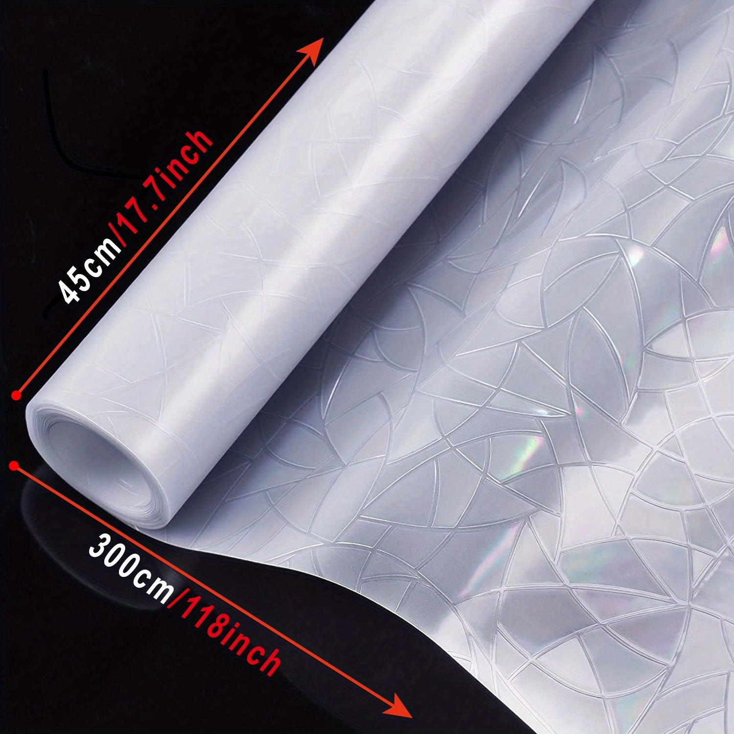 Translucent Geometric Pattern Window Film Static Cling Thermal Insulation Sticker Glue-Free Installation