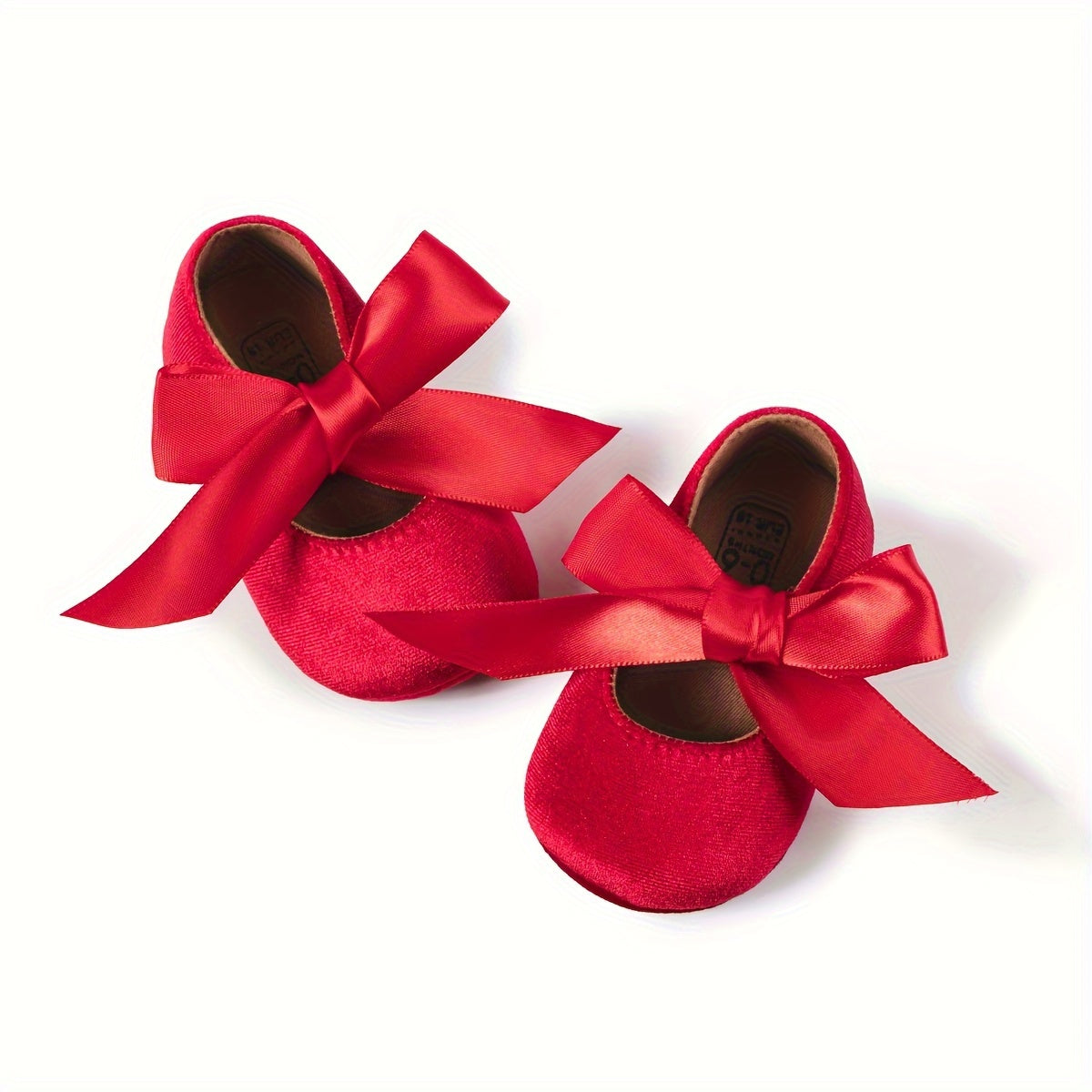 Infant Baby Girls Soft Sole Mary Jane Flats with Bowknot and Rubber Sole