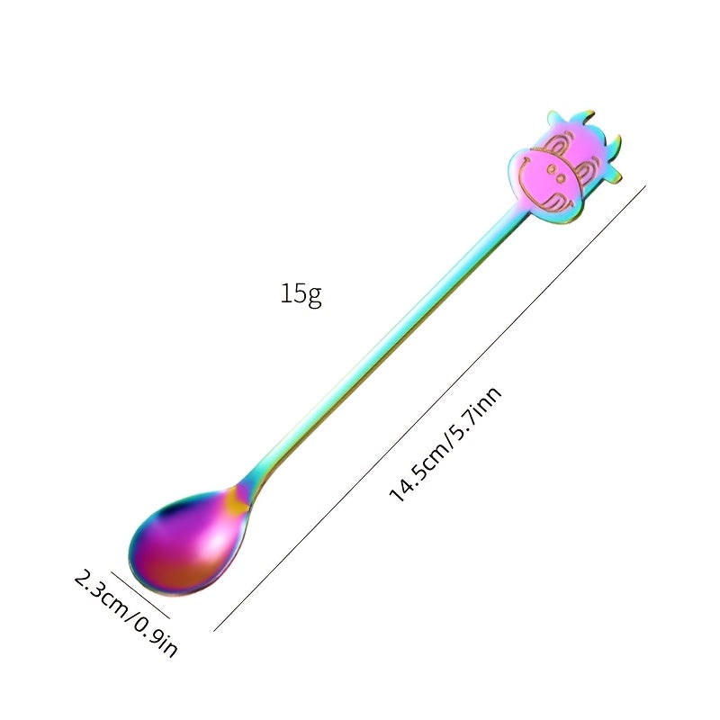 Set of 6 Stainless Steel Long-Handled Spoons for Coffee, Iced Tea, Ice Cream