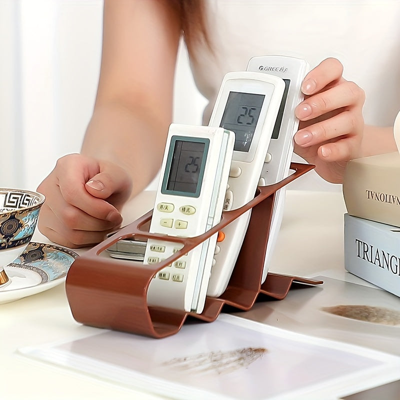 Organizador multifuncional de plástico para control remoto con 4 compartimentos para almacenamiento en el hogar