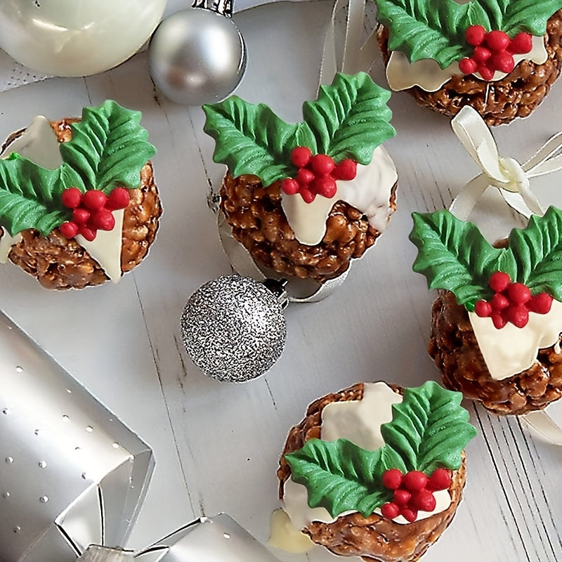 Christmas Holly Leaf Silicone Mold for Cake Decorating and Baking