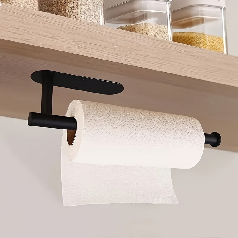 Modern No-Drill Paper Towel Rack Wall Mount Space-Saving Organizer