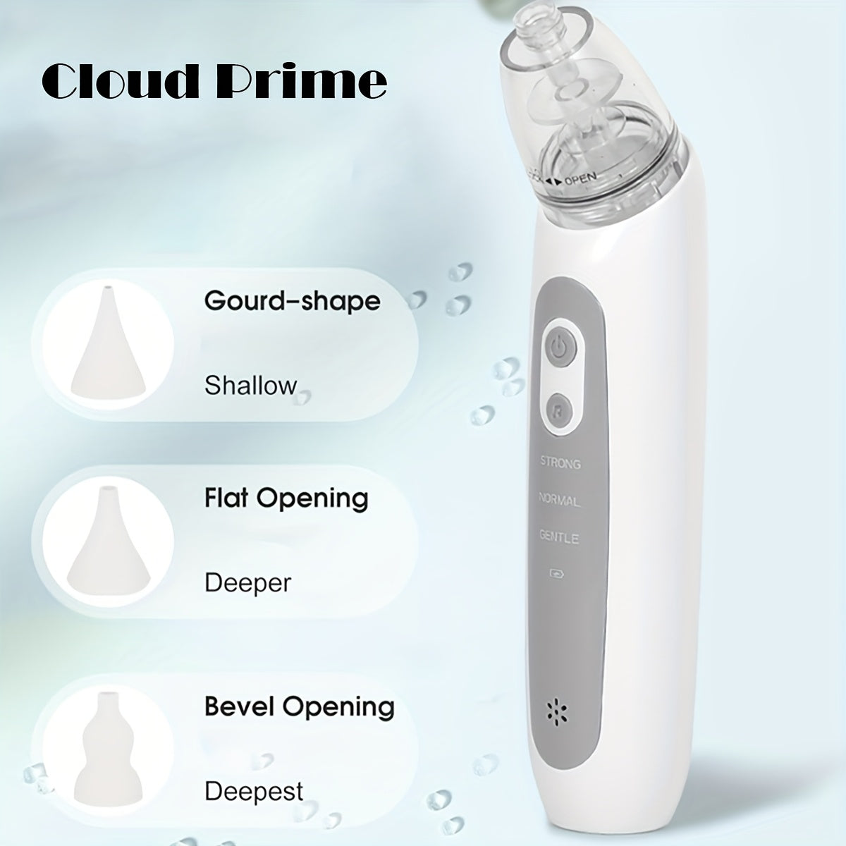 Портативное электрическое устройство для носового всасывания с USB-зарядкой, 3 режима, силиконовые насадки