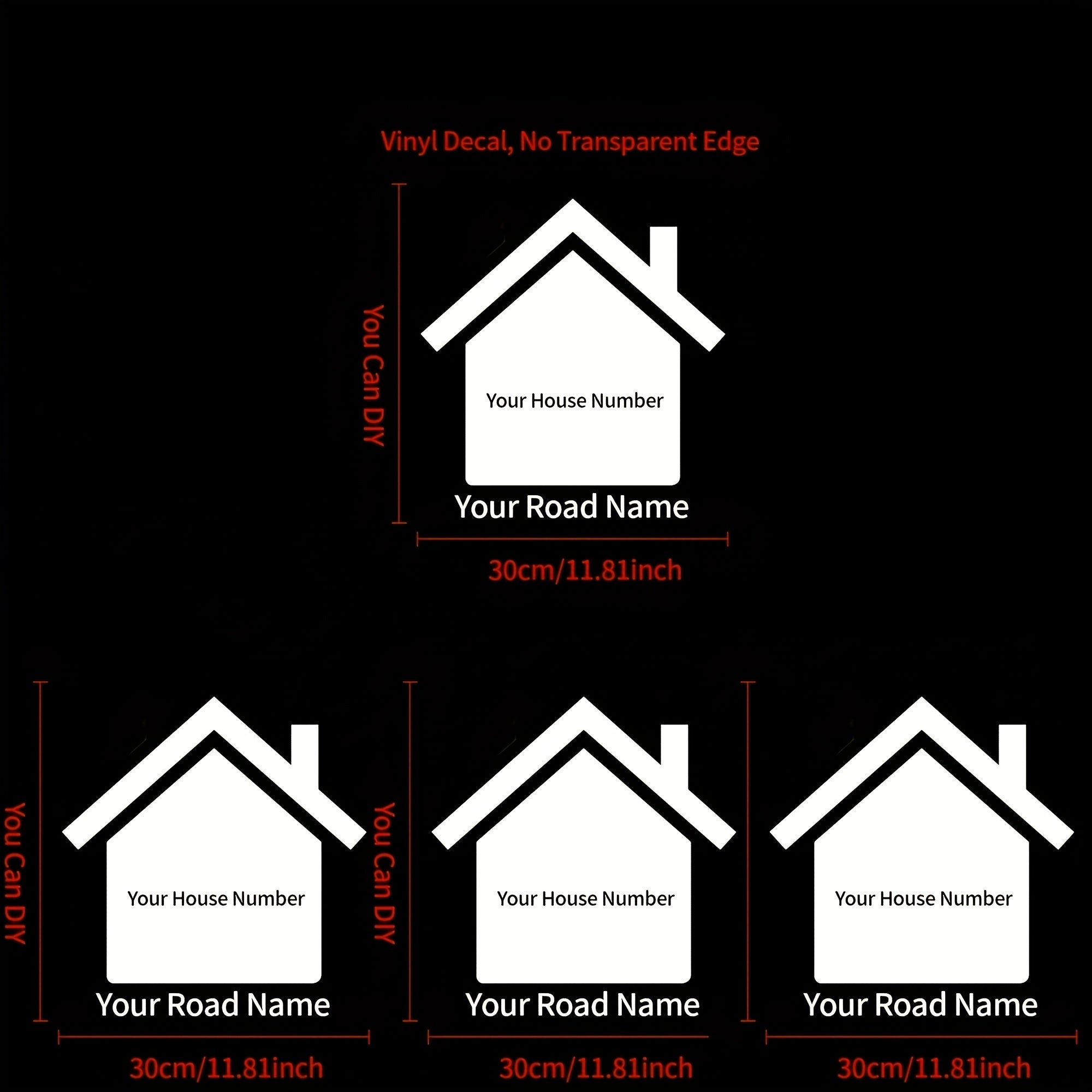 Personalized Custom Vinyl Bin Number Stickers Waterproof House Number and Street Name Decals 1-5 Pieces