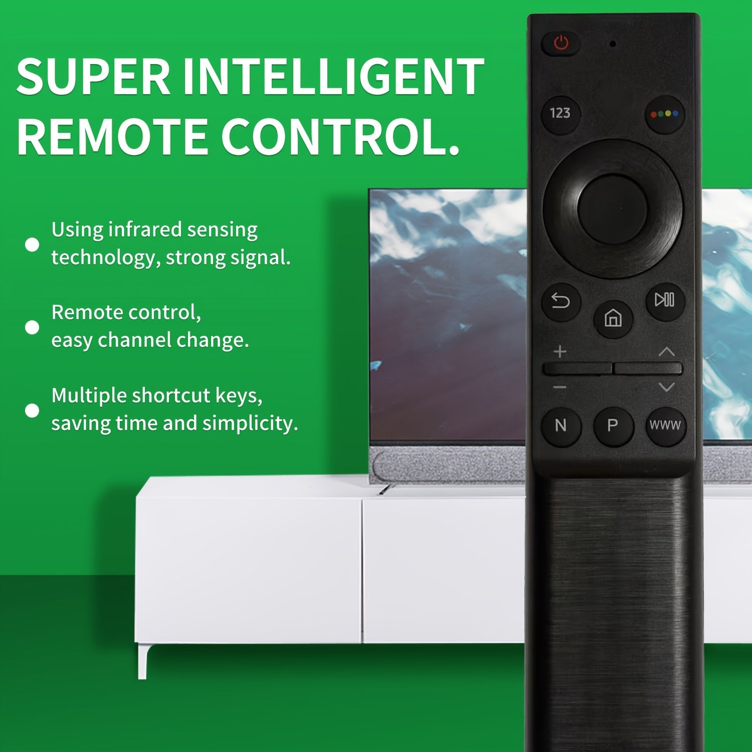 Voice-Controlled Replacement Remote for Smart TV Wireless Voice Search Black