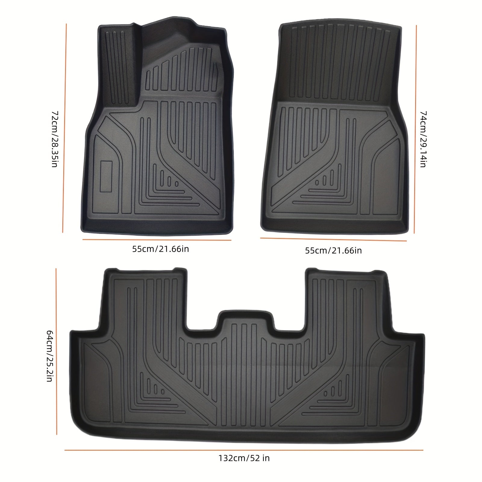 All-Weather TPE Car Floor Mats for Tesla Model Y 2025 Full Set Durable and Easy to Clean