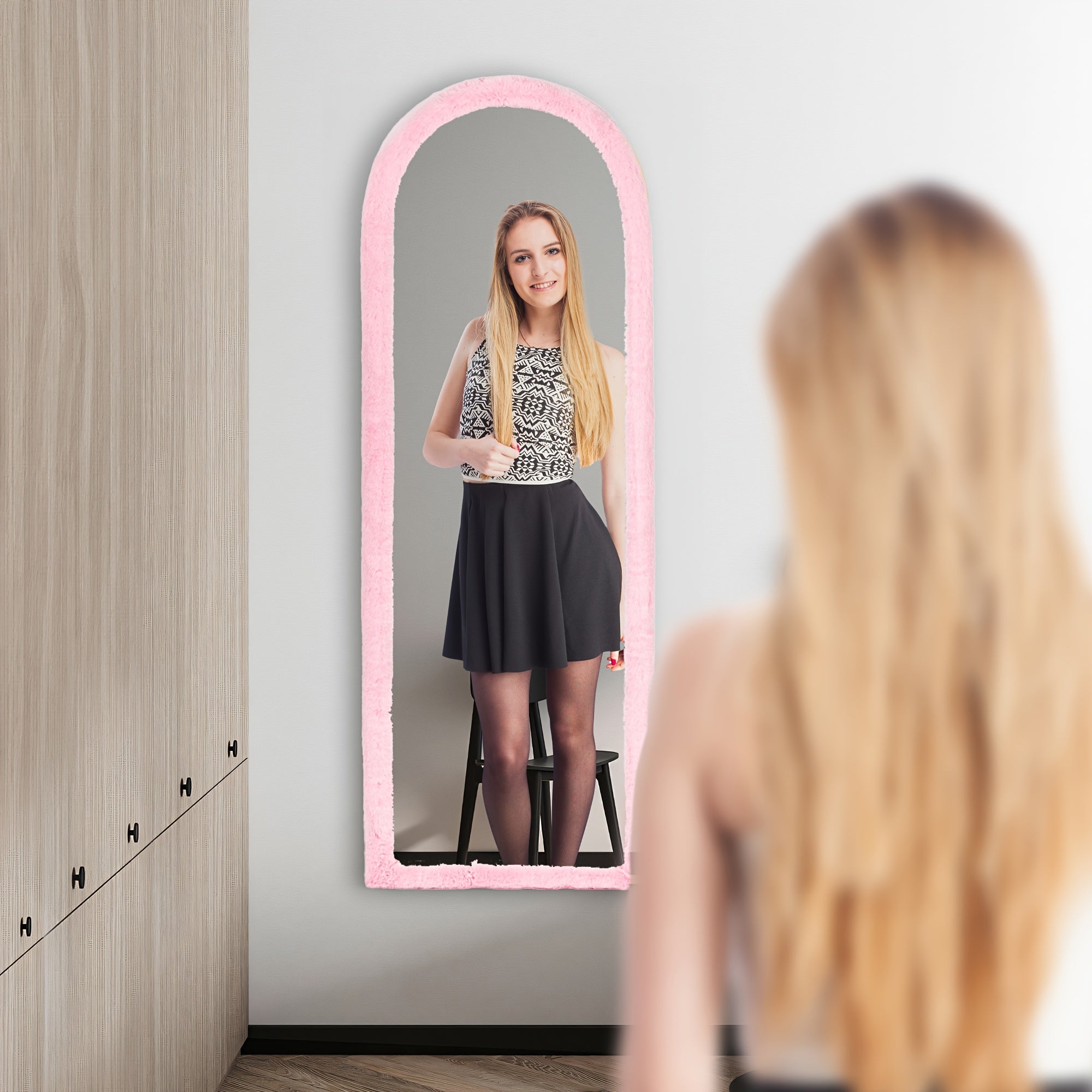 Cubierta de espejo ultra suave para espejos de 162.56cm x 53.34cm, antideslizante, esponjosa, regalo para niñas