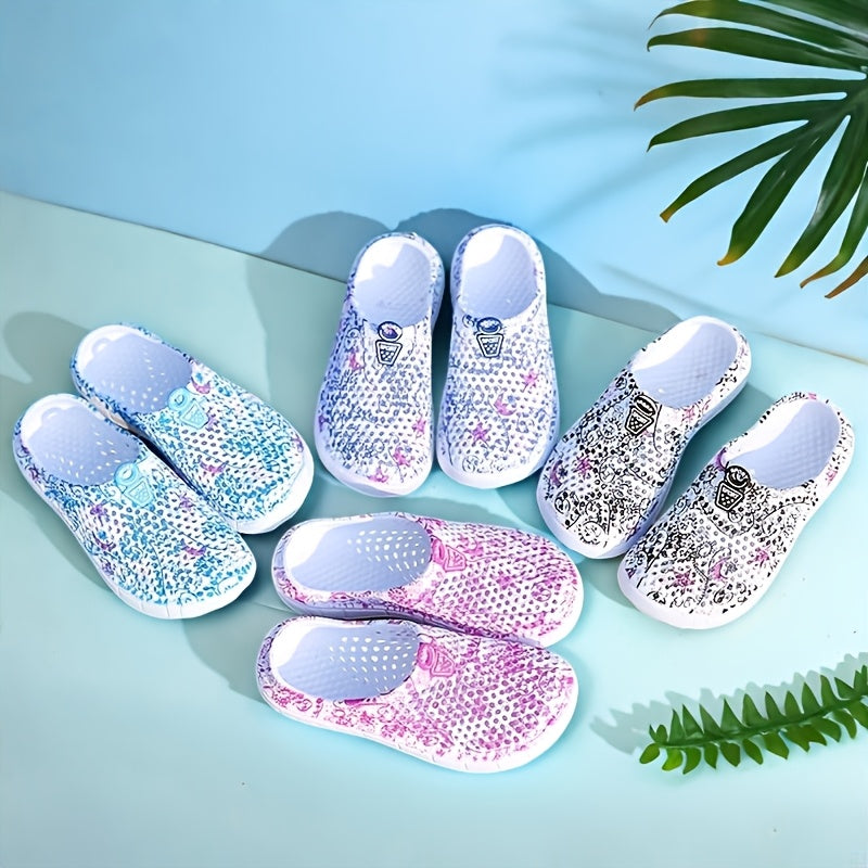 Unisex Floral EVA Sandals Breathable Mesh Cushioned Casual All-Season