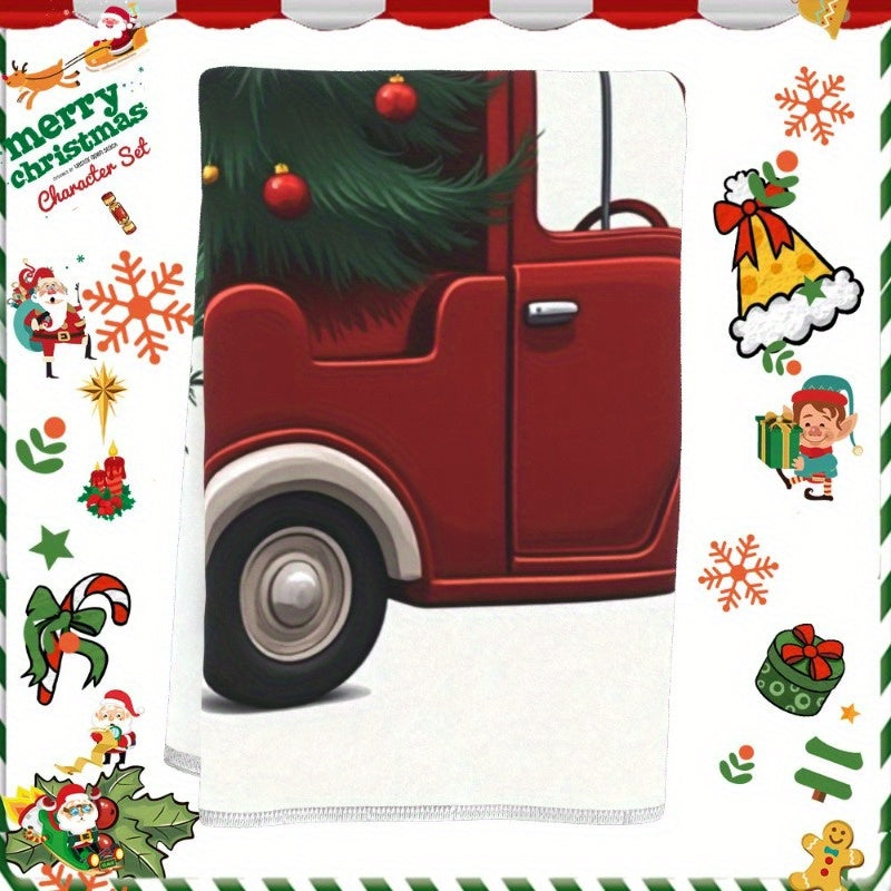 Christmas Towel 18x66cm Snowflakes and Tree Holiday Gift Decoration