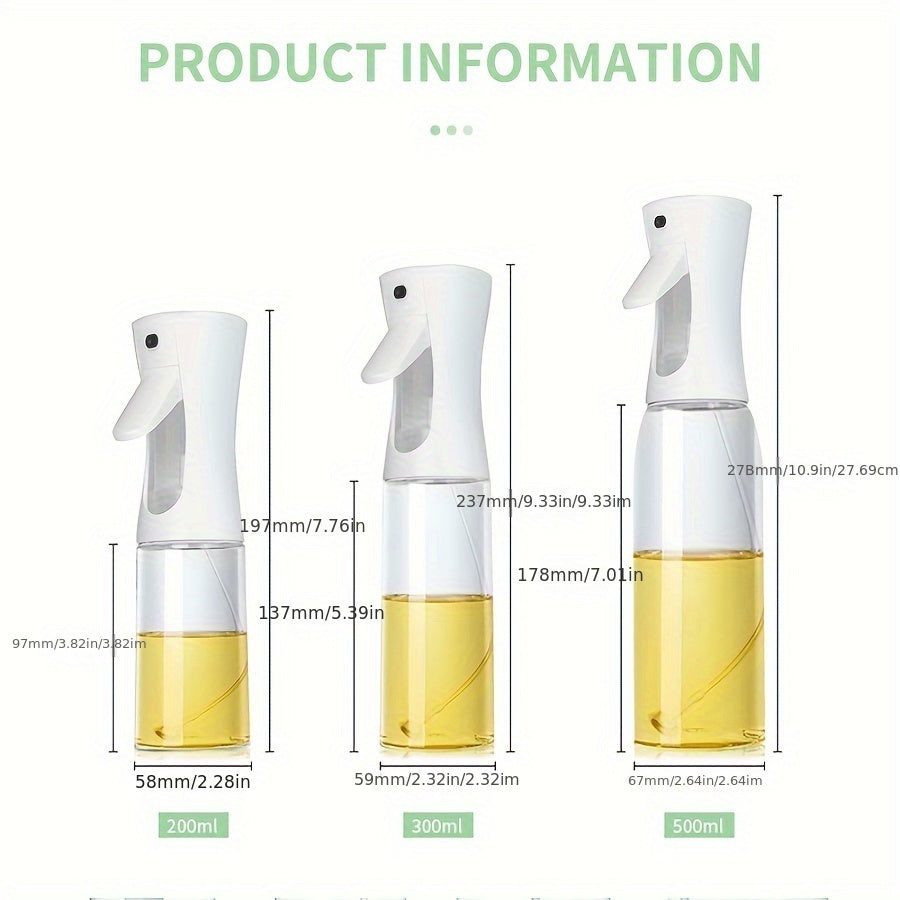 Oil Spray Bottle for Kitchen Use, Rectangular Plastic, Hand Wash Only