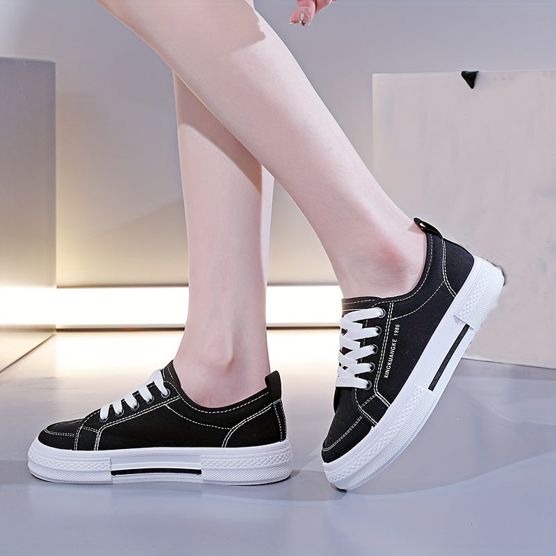 Women's Canvas Flat Shoes, Breathable Slip-On Sneakers, Lightweight and Stylish