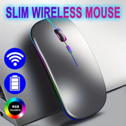 Wireless Ergonomic Mouse with RGB Backlight, Rechargeable Battery, Honeycomb Design, Compatible with PC, Laptop, iPad