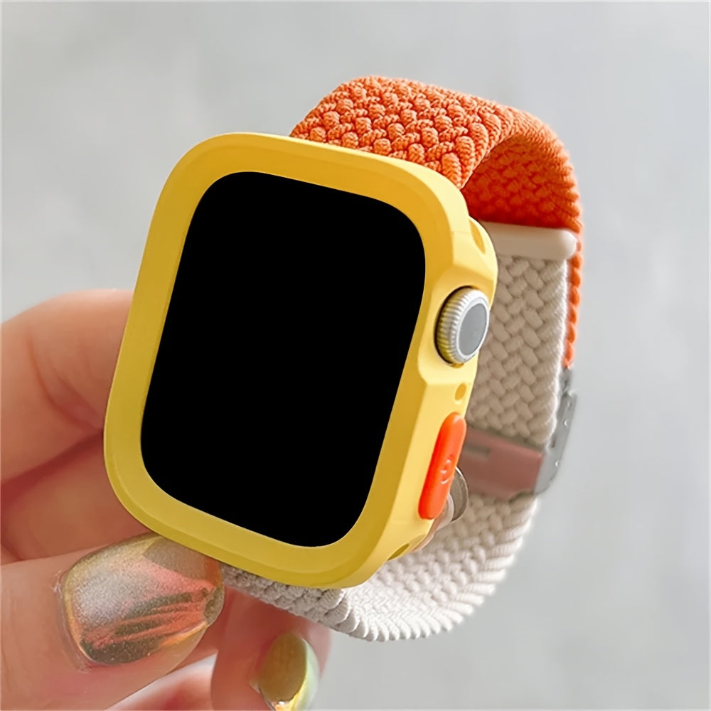 Adjustable Silicone and Nylon Protective Case for Apple Watch Series SE 9 8 7 6 5 4 40mm 44mm 45mm 49mm