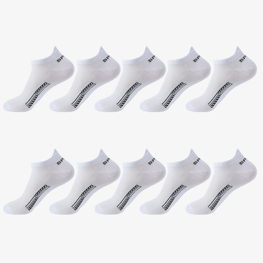 10 Pairs Unisex Low-Cut Breathable Cotton Sport Socks for Outdoor Activities