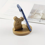 Wooden Mouse Phone Stand Desk Accessory Perfect Party Gift