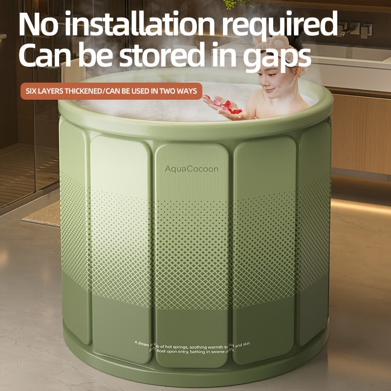 Portable Foldable Bathtub with Insulation for Home and Pool Use