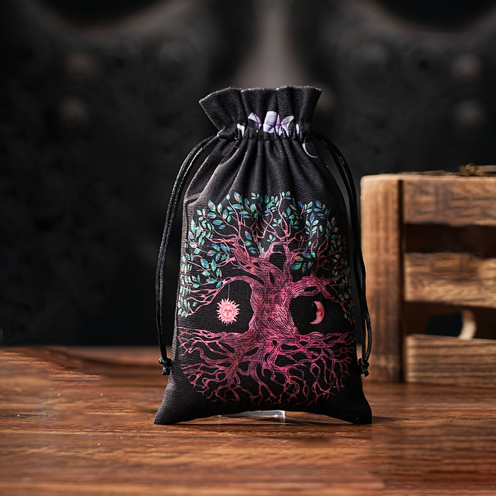 Набор из 6 бархатных мешочков на шнурке с астрологическими и небесными узорами для хранения украшений и путешествий