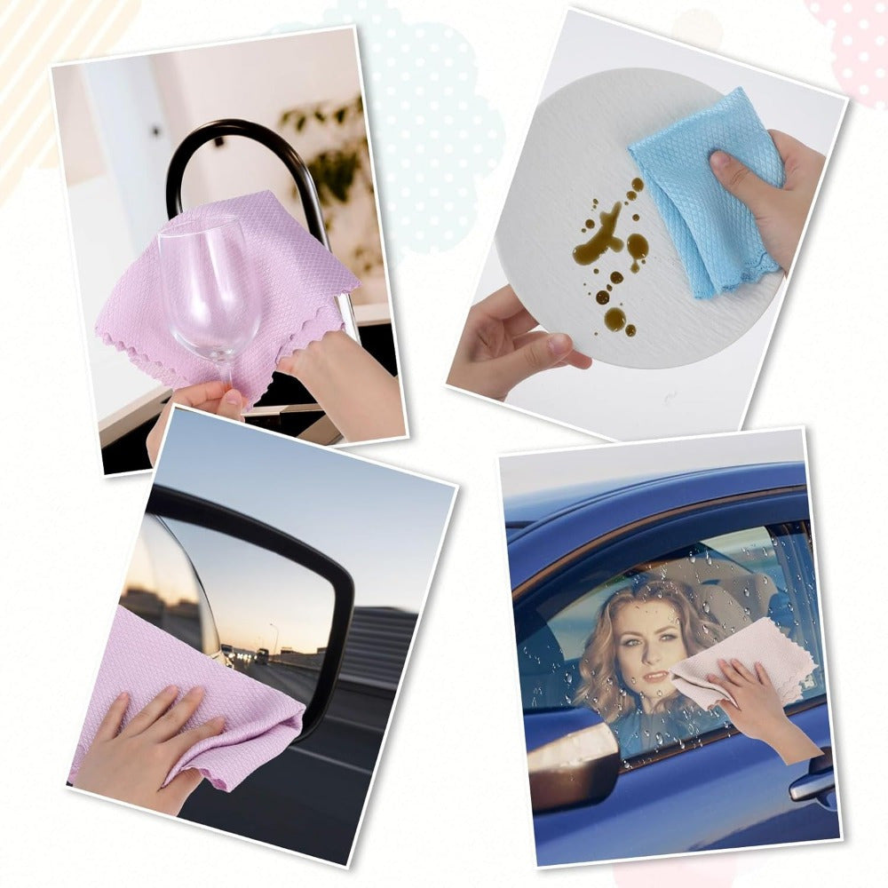 10-Pack Reusable Lint-Free Cleaning Cloths for Surfaces 24.89cm Square