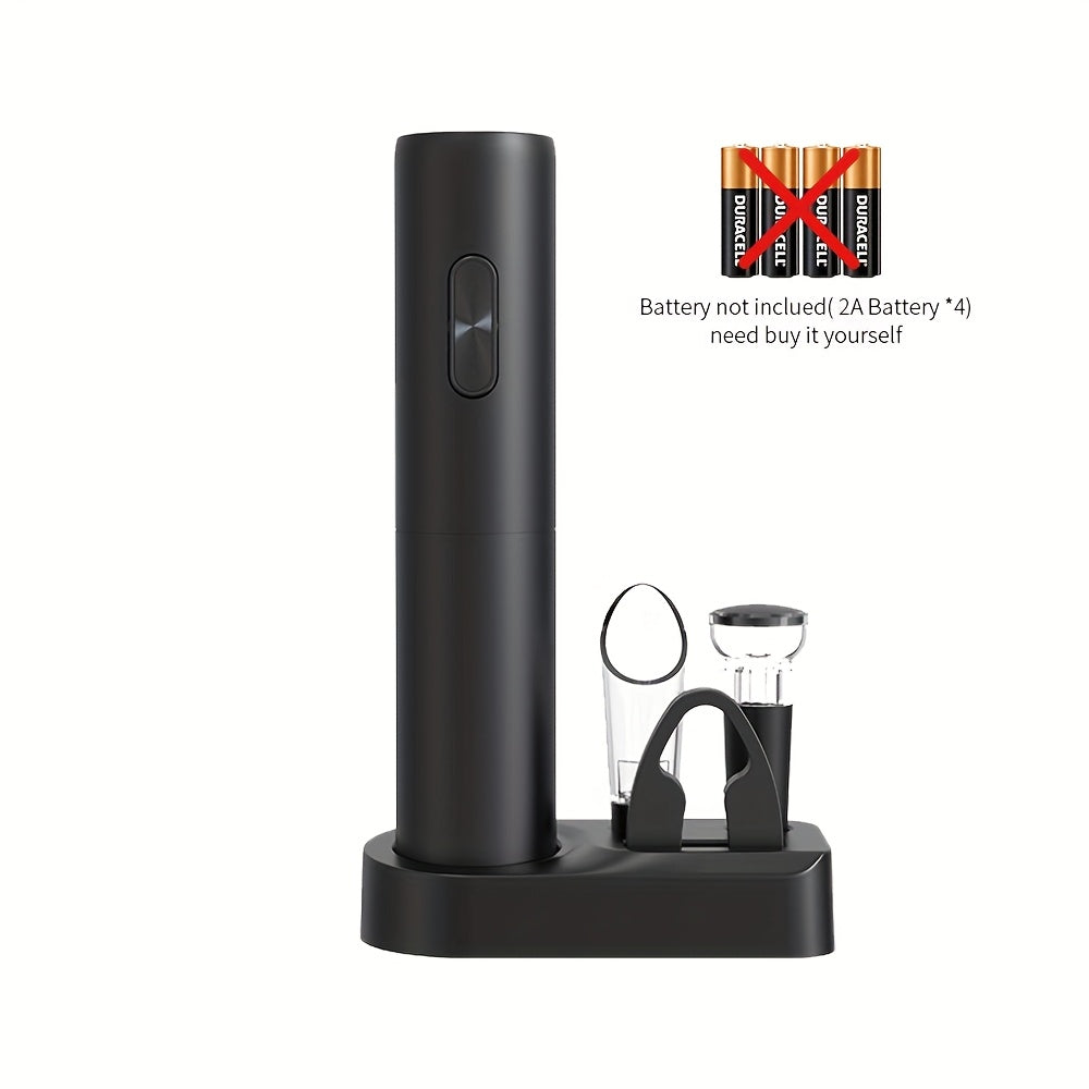 Электрический набор для открытия вина с аккумуляторной пробкой, ножом для фольги, наливателем, пробкой и основанием для хранения