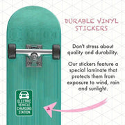 Self-Adhesive Electric Vehicle Charging Warning Sticker Vinyl Green White