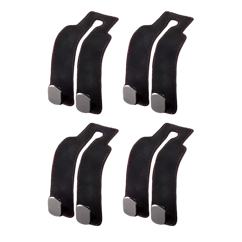 Gancho para reposacabezas de coche, organizador de almacenamiento en el asiento trasero de cuero para billetera y bolso