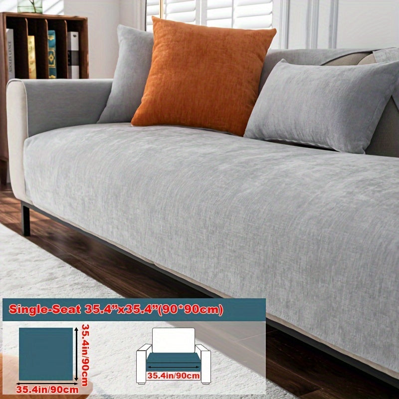 Chenille Sofa Cover for 1-4 Seater All-Season Pet-Friendly Non-Slip Machine Washable
