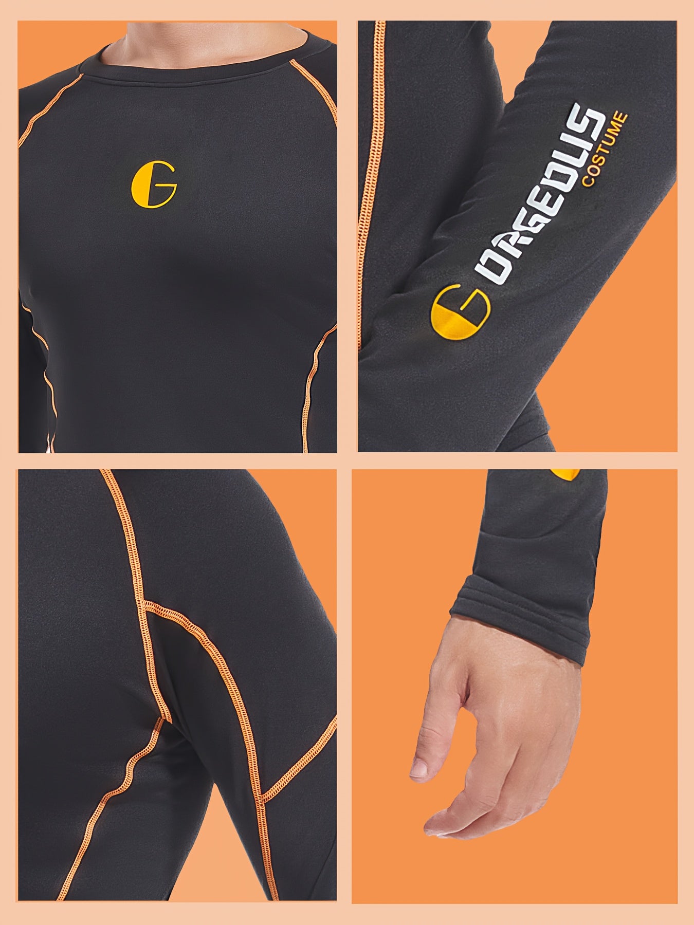 Men's Black Fleece-Lined Thermal Long-Sleeve Shirt for Cold Weather Outdoor Sports