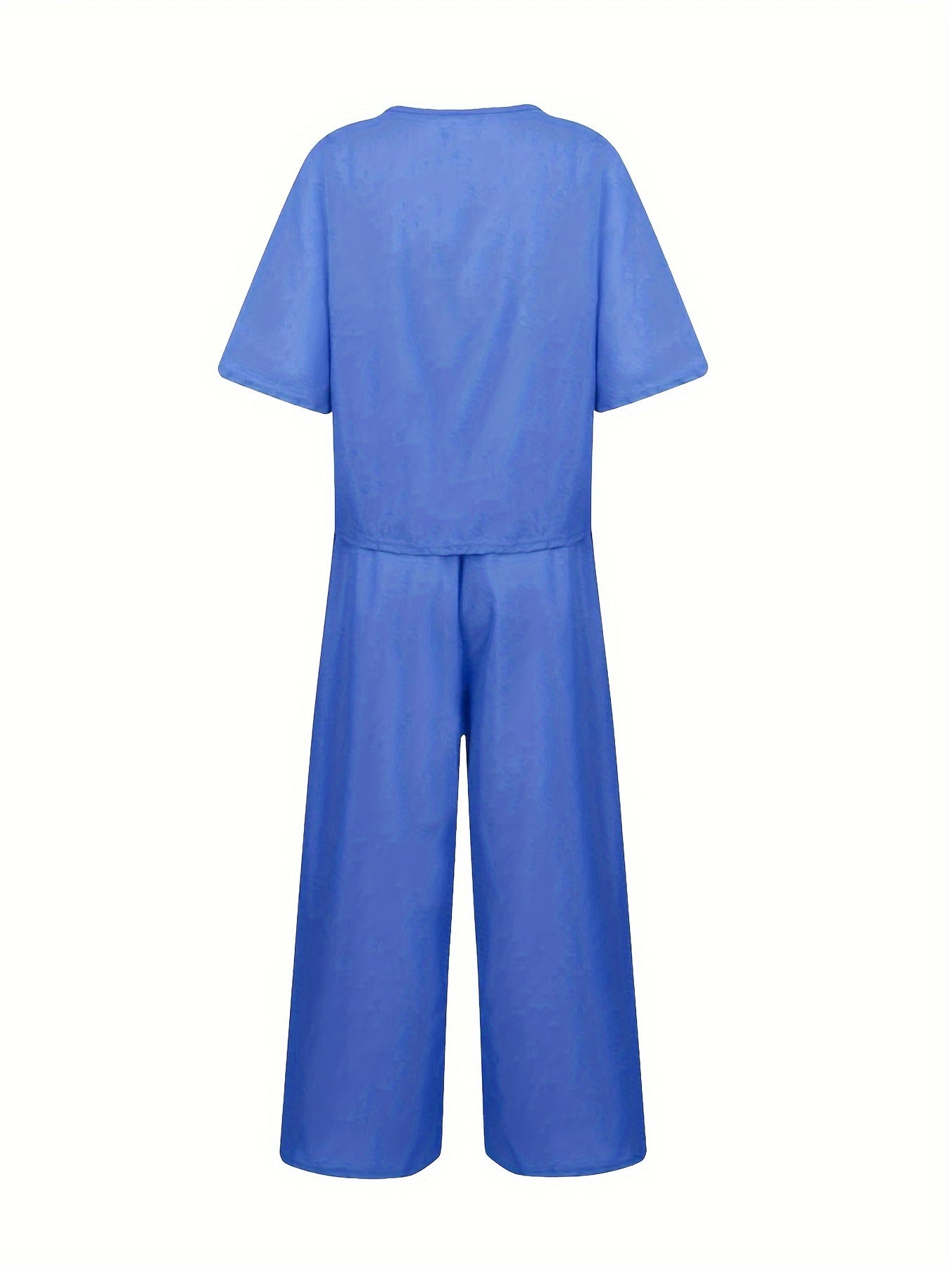 Conjunto de pijama boho con estampado de diente de león para mujer, con top de manga corta y pantalones cortos de pierna ancha y largo cropped