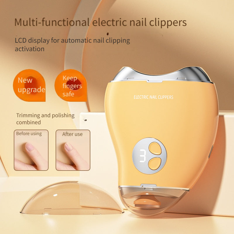 Electric Nail Cutter and Grinder 2-in-1 USB Rechargeable with LCD Display and 3 Speed Settings