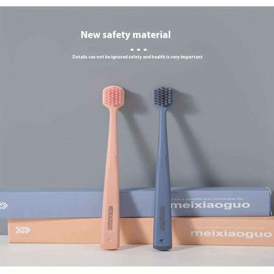 Микрофибровая зубная щетка для взрослых, портативная, многоцветная упаковка