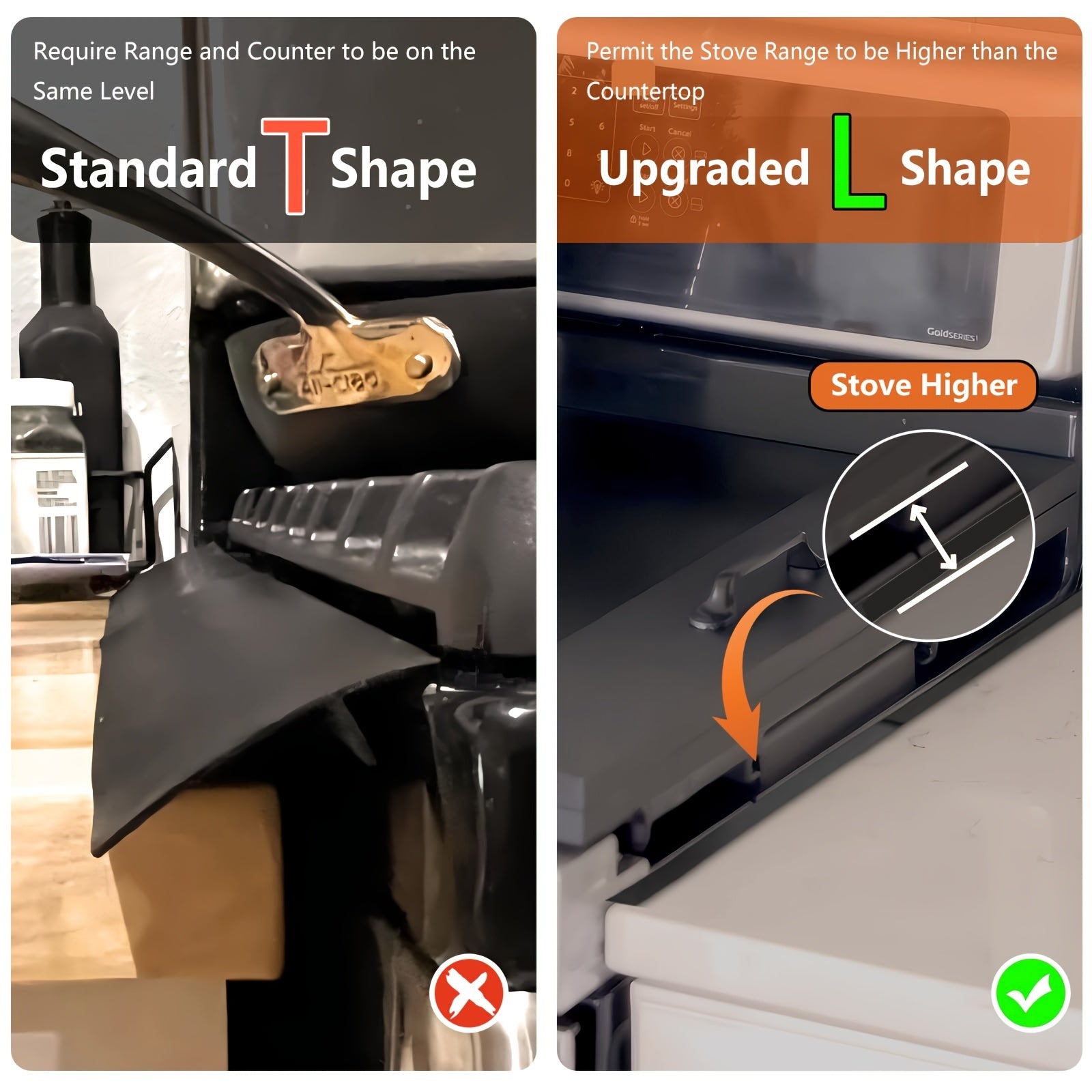 Moslashuvchan metall pechka bo'shlig'ini yopish, issiqlikka chidamli stol to'ldiruvchi, oshxona pechkasini himoyalovchi