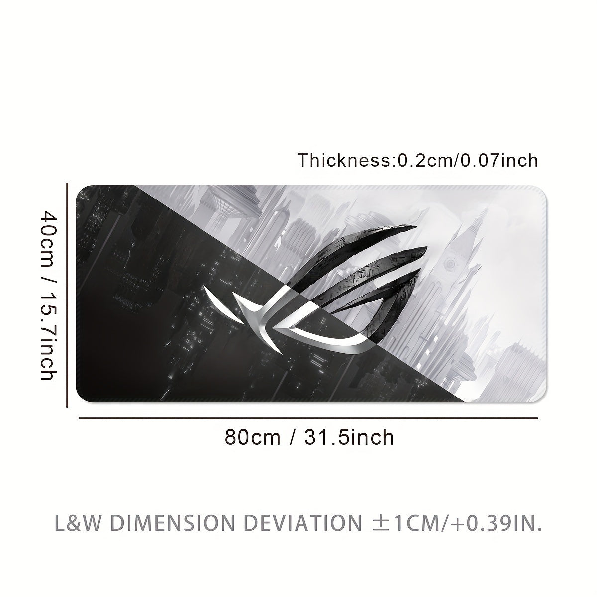 Large Gaming Mouse Pad with Non-Slip Rubber Edges and Washable Surface