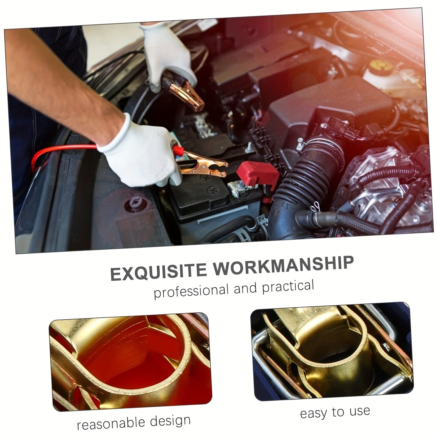 Juego de 2 pinzas de terminal de batería para coche con liberación rápida y conectores protectores