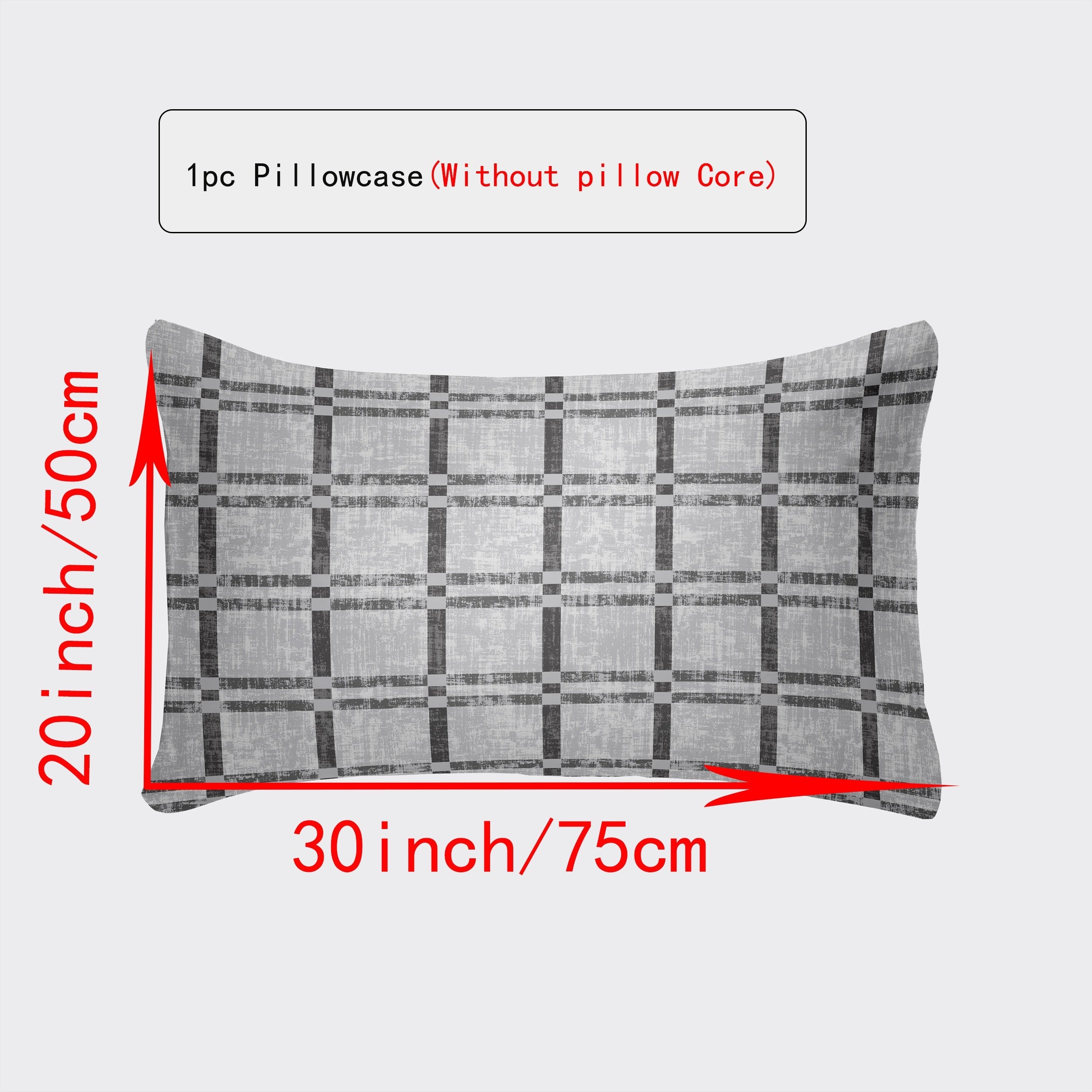 Luxurious Envelope Pillowcase Various Sizes White Gray Plaid Red Green Botanicals Leopard Geometric