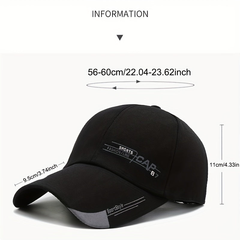 Outdoor Sun Visor Hat for Men Baseball Cap with Letter Print Sports Accessory
