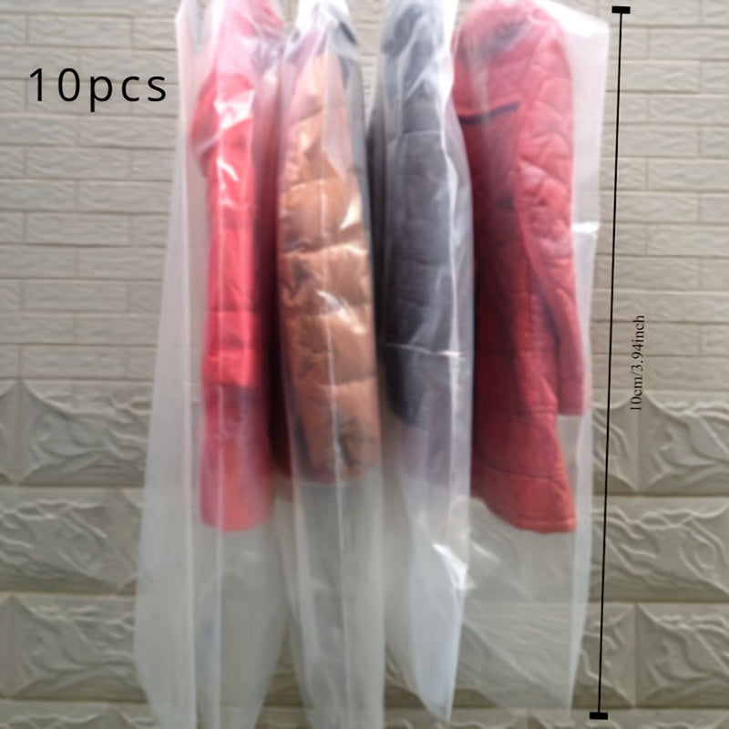 Juego de 10 bolsas de funda protectora de ropa transparente para almacenamiento y organización en armario